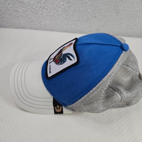 Goorin Bros Rooster Hat C0ck The Farm Trucker Mesh Cap Royal Blue White Grey - Picture 4 of 14